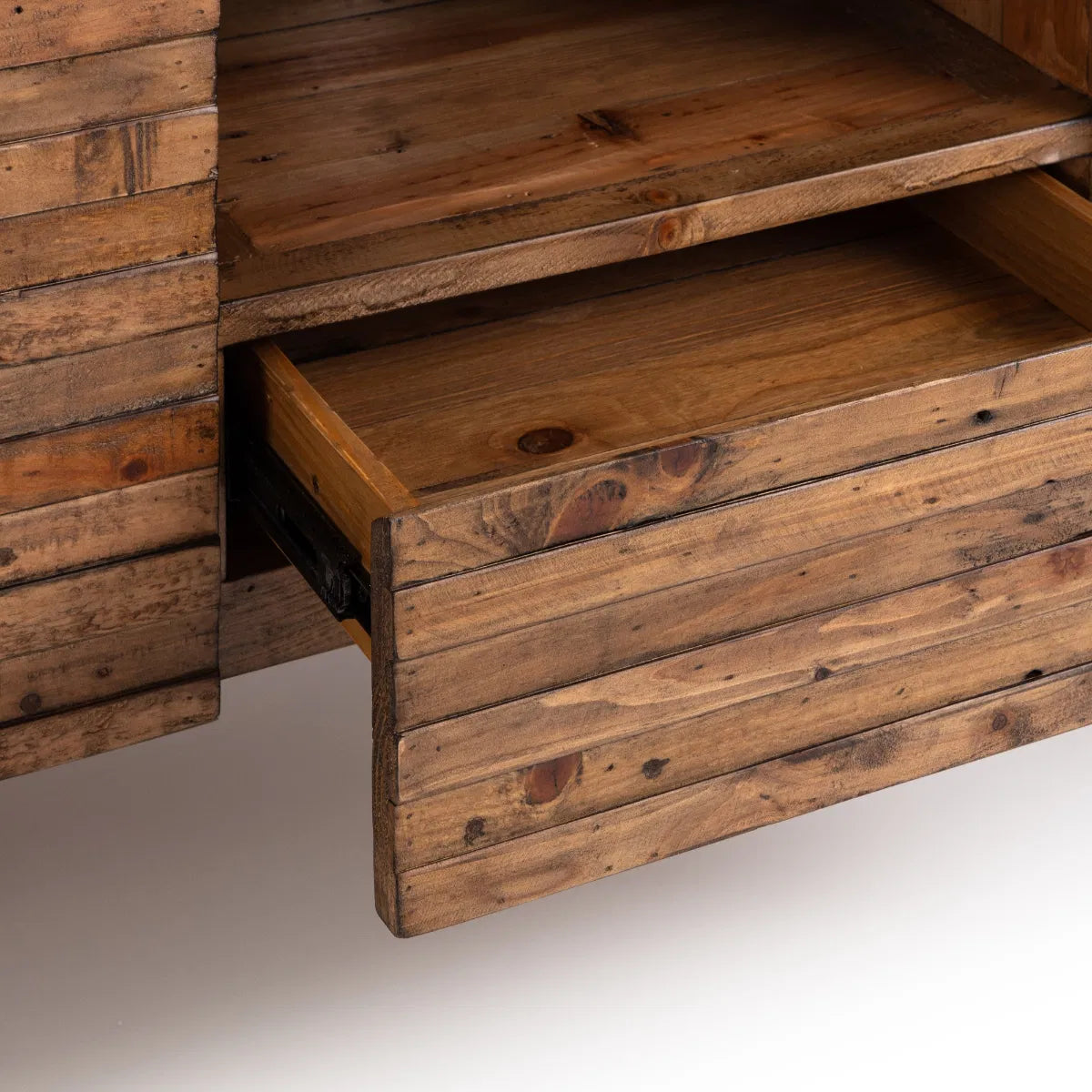 Hickory Pine Wood TV Unit